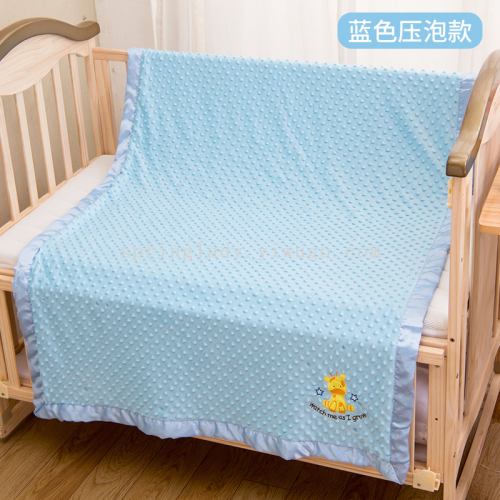 spring lady baby beanie blanket double-layer super soft baby blanket double-sided velvet breathable non-fading blanket