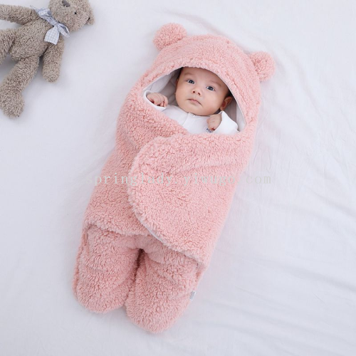 baby baby‘s blanket newborn baby autumn and winter extra thick sleeping bag toddler anti-startle swaddling swaddling quilt lambswool pajamas