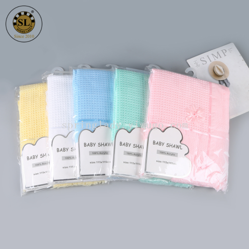 spring lady factory wrapped newborn baby thin knitted cotton blanket baby baby‘s blanket baby blanket