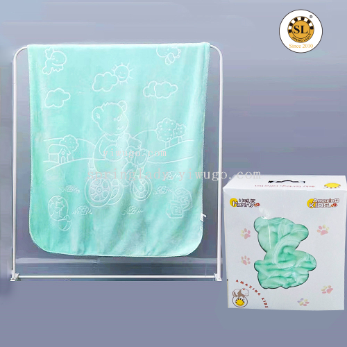 spring lady gift box newborn solid color embossing blanket plain children blanket children‘s blankets