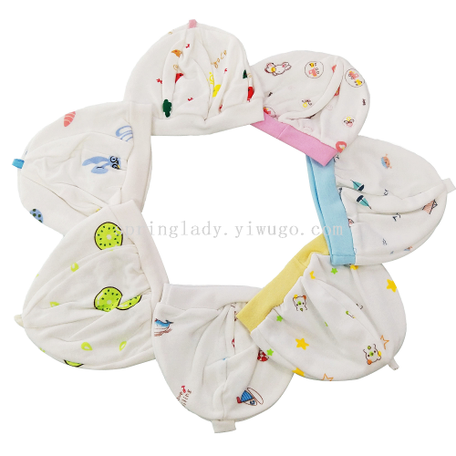 Spring Lady宝宝卡通印花婴儿无骨帽新生儿护头风保暖胎帽儿童帽