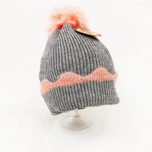 spring lady core-spun yarn for boys and girls wool keep warm cute children hat baby knitted windproof sleeve cap