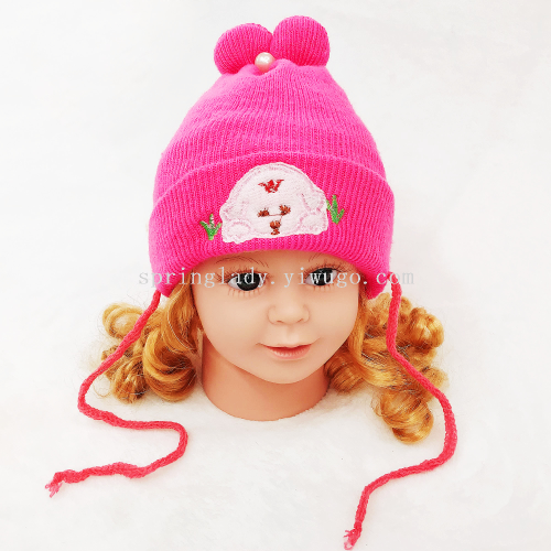 Spring Lady 婴儿帽子仿羊绒针织帽儿童套头帽韩版宝宝毛线儿童帽