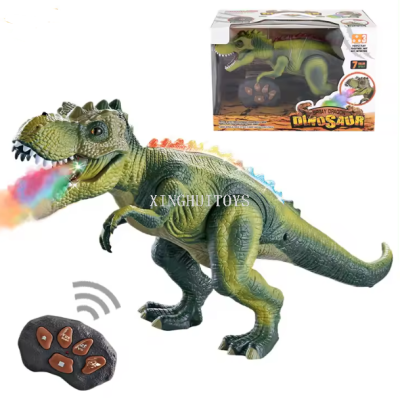 Children's Led Light with Spray Function Remote-Control Automobile Boy's Eyes Glowing Call Walking Remote Control Dinosaur