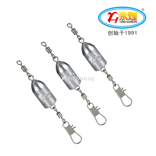 yonghuang bullet-shaped lead pendant with double swivels 8g-120g