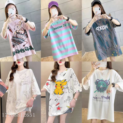 factory direct sales korean style plus size women‘s clothing 100.00kg loose casual summer short sleeve t-shirt top stall wholesale price