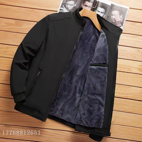 winter new fleece-lined thickened middle-aged and elderly jacket large size leisure warm 60-year-old dad grandpa cotton-padded coat for men