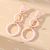 Colorful chain earrings exaggerated modified face pink ring earrings