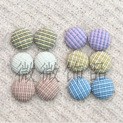 18mm round Cloth Wrapper Button Wool Woven Striped Cloth Bag Buckle Clothing Accessories Earrings Decorative Headdress Accessories