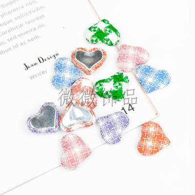 18 * 20mm Peach Heart Cloth Wrapper Button Houndstooth Ornament Accessories Customized Customized Factory Direct Sales
