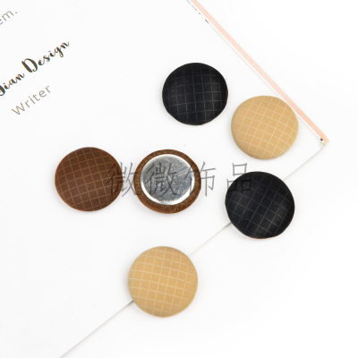 More Sizes round Plaid Leather Cloth Buckle Factory Direct Sales Cloth Wrapper Button Clothing Accessories Ornament Accessories