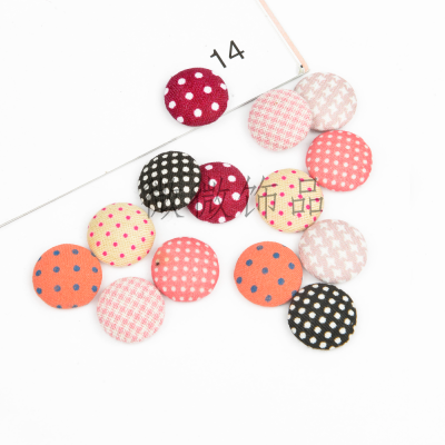 15mm round Dot Bag Cloth Button round Dot Houndstooth Flat Buckle Factory Direct Sales Cloth Buckle Customized