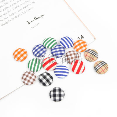 17mm round Plaid Bag Cloth Button Clothing Accessories Cloth Buckle Ornament Accessories DIY Cloth Buckle Customized
