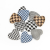 25mm Pointed Houndstooth Heart Shaped Cloth Wrapper Button Customized Fine Plaid Hair Accessories Headdress Earring Accessories Customized