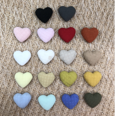 Peach Heart Cloth Cover Heart-Shaped Cloth Wrapper Button Customized Clothing Accessories Factory Direct Sales Can Be Customized with Hole Bottom