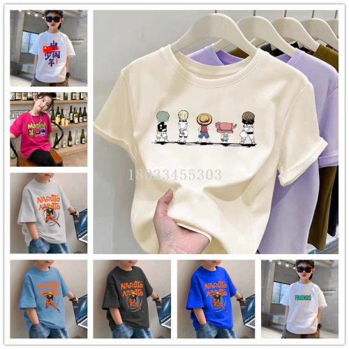 children‘s short-sleeved t-shirt new men‘s and women‘s summer clothing korean style short trendy half sleeve top trendy children‘s t-shirt wholesale