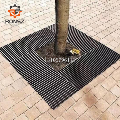Ductile Cast Iron Tree Pool Double-Edged Fine-Toothed Comb Square Tree Pit Cover Tree Well Iron Customization Tree Enclosure Tree Ring Tree Protection Board