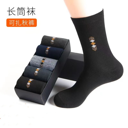 袜子男士中筒老人袜子秋冬加厚保暖女袜中筒袜地摊批发商务休闲