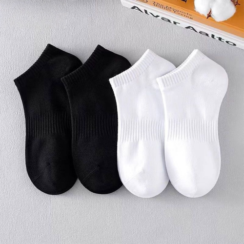 2025新款爆款白色袜子男女短筒袜春夏季薄款防臭吸汗运动低帮船袜