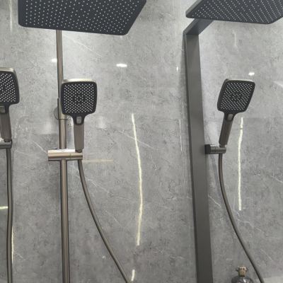 Shower Head Set Gun Gray Copper Shower Shower Head Household Constant Temperature Boost Nozzle Batoom Bath Rain