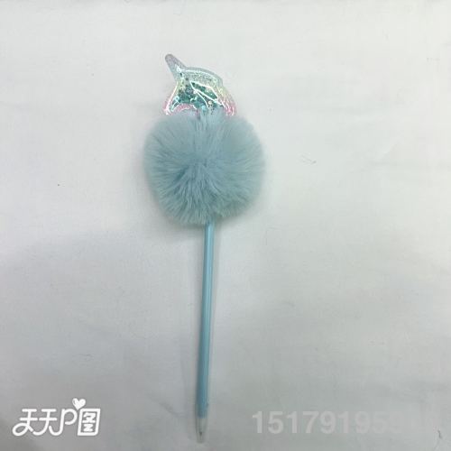 factory direct wholesale fur ball pen feather pen craft ballpoint pen handmade