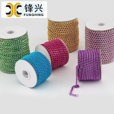 Color Spray Paint Metal Flat Iron Chain Twisted Chain Connecting Chain Combination Chain Bag Chain Diy Jewelry
