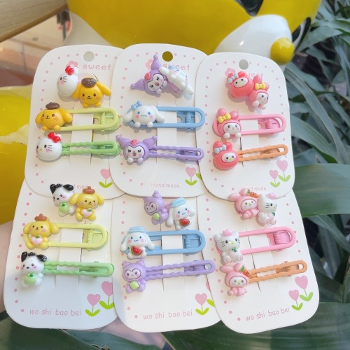 super cute sanrio barrettes good-looking girl cartoon side clip children shredded hair bangs clip bb clip hair accessories for women