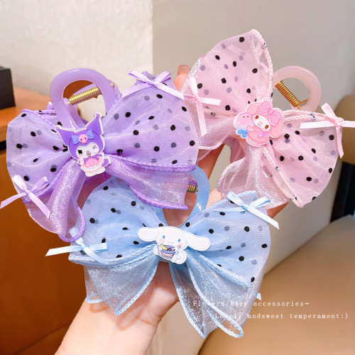 children‘s grip clow m headdress girls‘ back head updo shark clip hair accessories girls‘ mesh bow hairpin