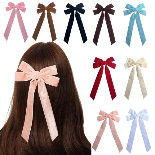 gold silk plush ribbon bowknot barrettes cross-border amazon princess new girl‘s hair accessories factory direct sales