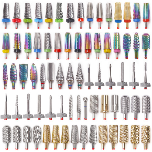 跨境美甲钨钢打磨头快速卸甲前置处理去死皮双向卸甲磨头交叉齿