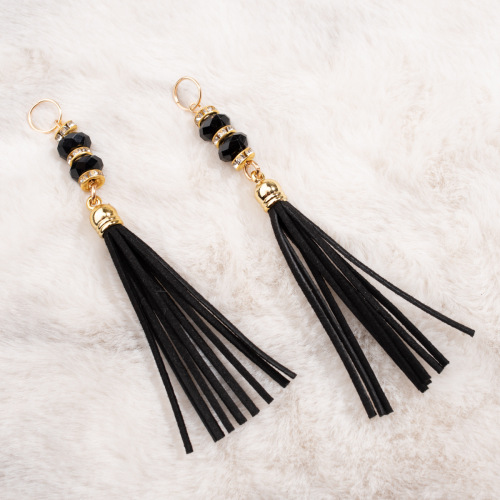 2023秋冬外贸新款PU拉链头服饰箱包拉链头配件流苏吊坠拉链挂件厂