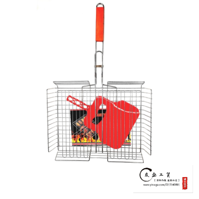 BBQ Portable Barbecue Grill BBQ Basket Movable Wooden Handle Barbecue Accessories Fan Fan Carbon Fire Barbecue