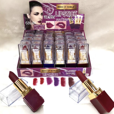 Iman of Noble Brand Cross-Border Classic New African Color Series 6 Color Lipstick 24 Hours Lasting No Stain on Cup