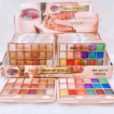 Iman of Noble Brand Cross-Border New Product 18 Colors Earth Color Eye Shadow Two Sets of Colors Durable Pack