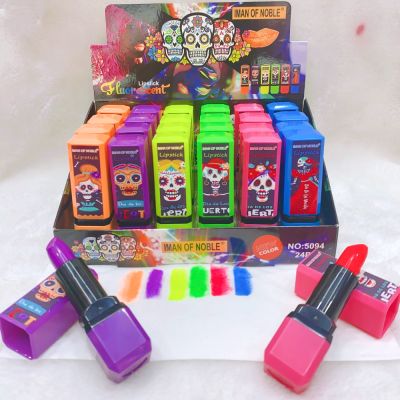 Iman of Noble Brand 2023 New Fluorescent Lipstick Face Color Halloween Cosplay Skull