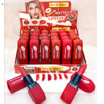 Iman of Noble Brand Cross-Border Classic New Design Red Series 6 Color Lipstick No Stain on Cup Texture Moisturizing