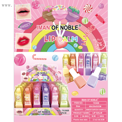 IMAN OF NOBLE New Milk Bottle Lipstick Color Changing Moisturizing Lip Balm Magic Lips Cosmetics