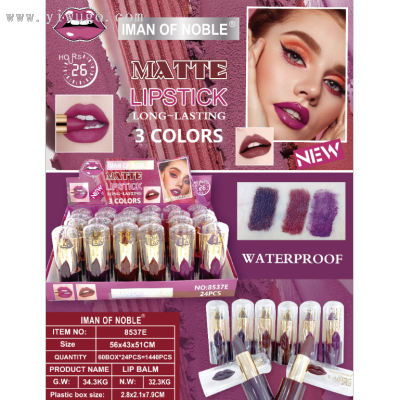 IMAN OF NOBLE New Three-Color Lipstick Waterproof and long-lasting Lipstick Matte Lips Make up