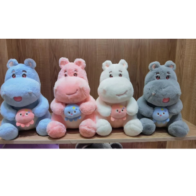 Foreign Trade New Popular Cute Hippo Holding Octopus Hippo Doll Plush Toys