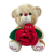 Foreign Trade New Popular Valentine's Day Holding-Heart Bear Holding Roses Small Sitting Bear Colorful Bear Plush Toy