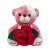 Foreign Trade New Popular Valentine's Day Holding-Heart Bear Holding Roses Small Sitting Bear Colorful Bear Plush Toy