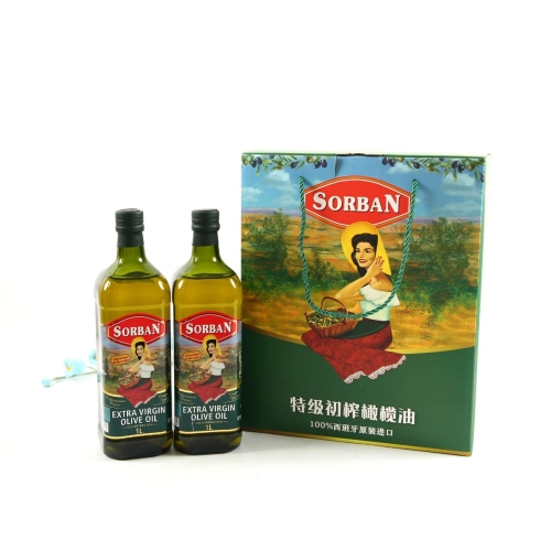 特级初榨橄榄油西班牙进口1升*2瓶装礼盒礼品