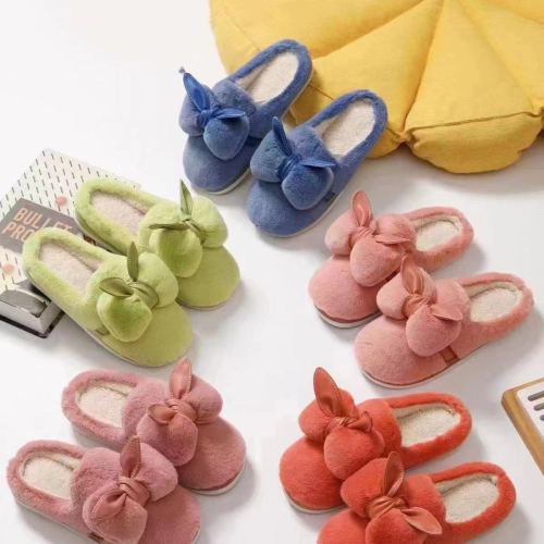stock in stock wholesale cute fluffy slippers female fall winter fashion fairy style household cotton slippers 2024