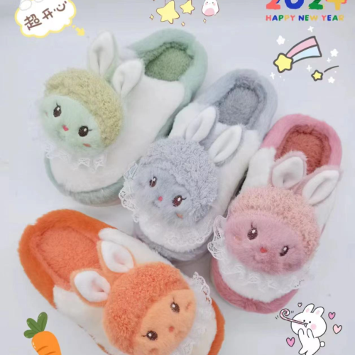 cotton slippers 2024 new rabbit winter home thick bottom indoor non-slip thermal factory direct supply