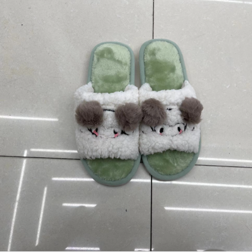 foreign trade single amazon cross-border new 2024 furry slippers women‘s autumn and winter fashion home open cotton slippers