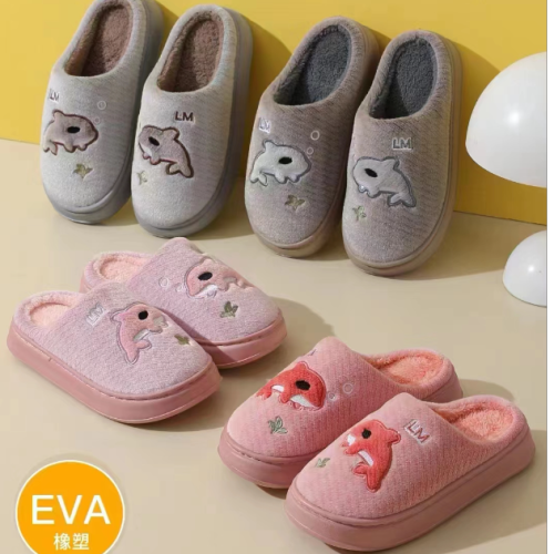 new 2024 couple‘s cute cotton slippers eva men‘s and women‘s autumn and winter warm fleece-lined thick bottom for home