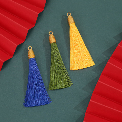 8cm金属金丝螺纹帽流苏穗子服饰吊坠DIY饰品书签穗子挂件