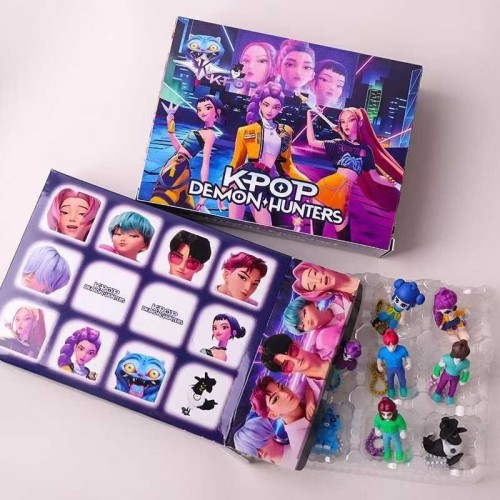 跨境KPOP猎魔女团公仔盲盒洞洞乐戳戳孩子乐趣派对PVC公仔盲盒