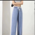 Ice Silk Wide Leg Jeans for Women 2022 Summer New Loose High Waist Drooping All-Matching Comfortable Cropped Wide-Leg Pants