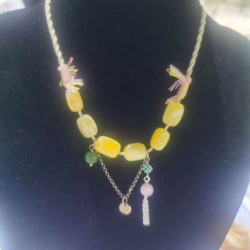 俄罗斯天然蜜蜡项链设计，超级有设计感，有个性工艺品